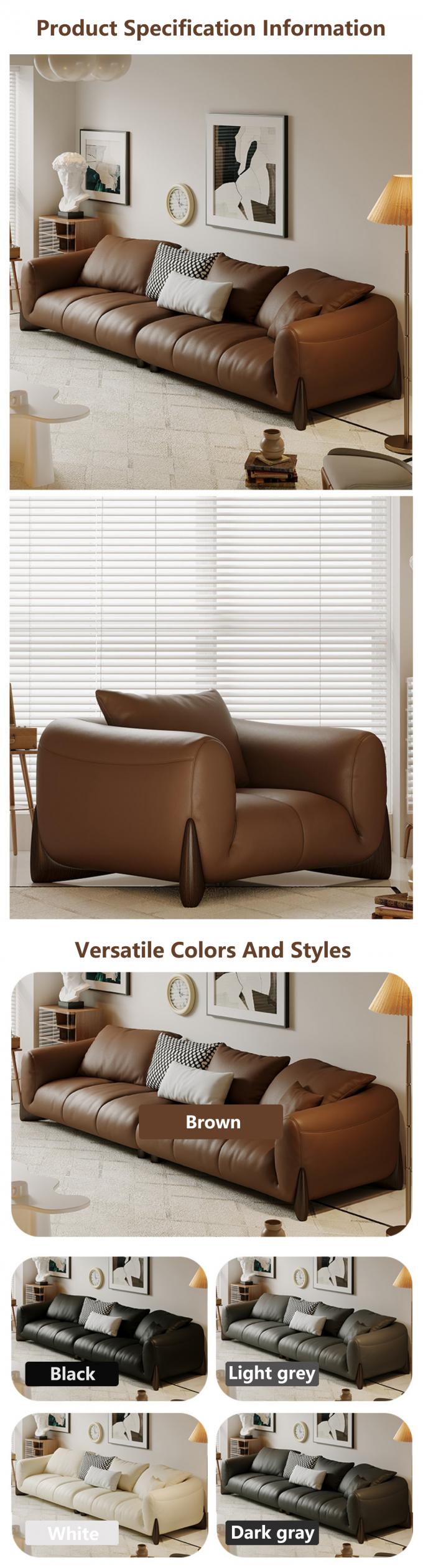 Italian Genuine Leather Sectional Recliner Sofa Set Modular Living Room Furniture 4