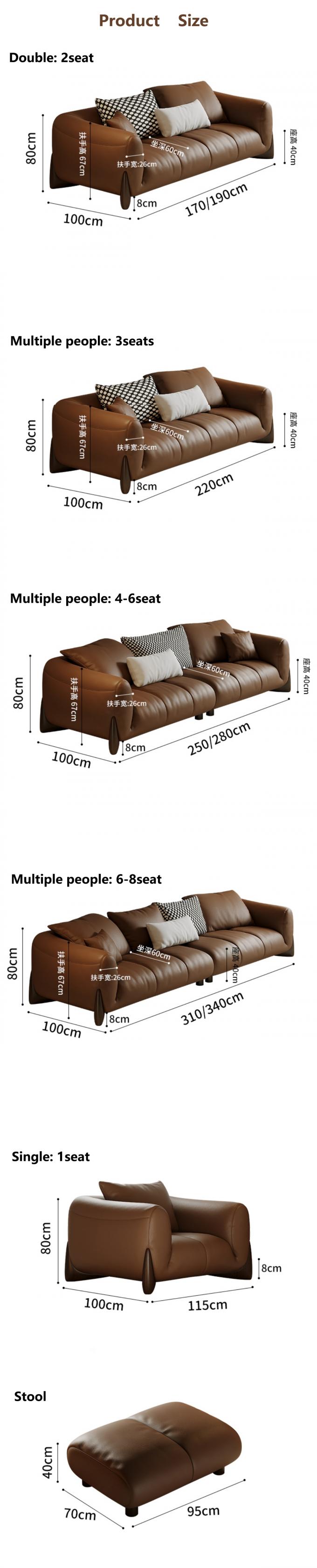 Italian Genuine Leather Sectional Recliner Sofa Set Modular Living Room Furniture 5