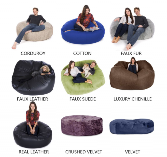 Zewnętrzne 7ft Giant Bean Bag Krzesło Lounge Soft Faux Fur Tkanina EPS wypełnienie 3