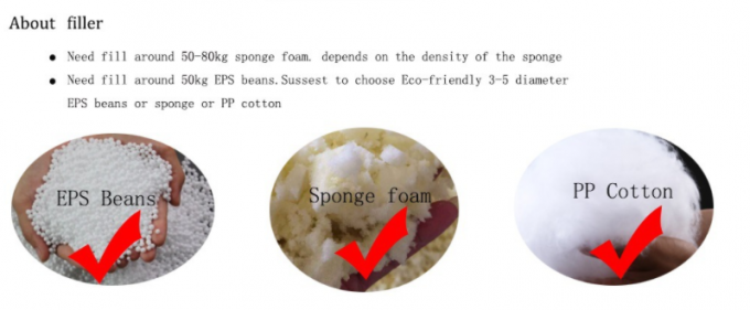 Zewnętrzne 7ft Giant Bean Bag Krzesło Lounge Soft Faux Fur Tkanina EPS wypełnienie 2