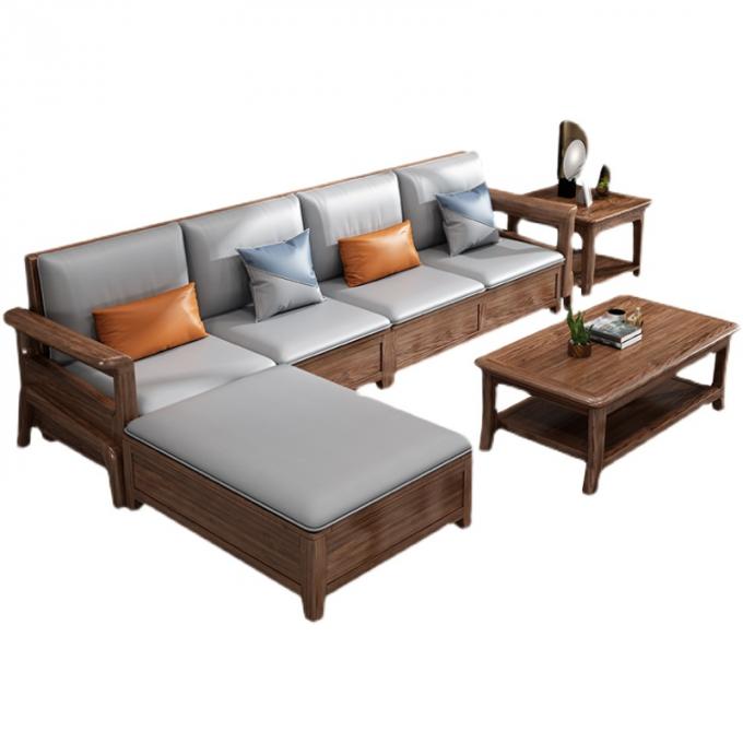 Sofa z drewna z teaku z siedmioma miejscami 4