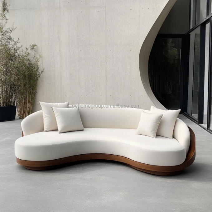 Włoska sofa aksamitna tkanina wypoczynkowa z zakrzywioną kanapą nowoczesny jedyny salon Sofa dla nowoczesnego salonu 1