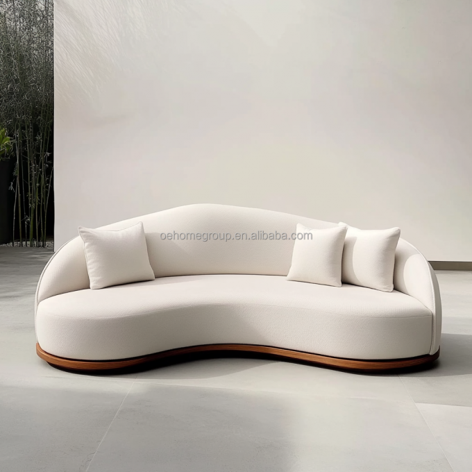 Włoska sofa aksamitna tkanina wypoczynkowa z zakrzywioną kanapą nowoczesny jedyny salon Sofa dla nowoczesnego salonu 5
