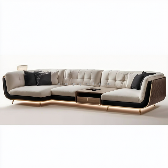 Materiał wypełniający piankowy Luksusowy salon tkanina Sofa aksamitna tapicerka Sofa sekcjonalna do domu Hotel i design końcowy 1