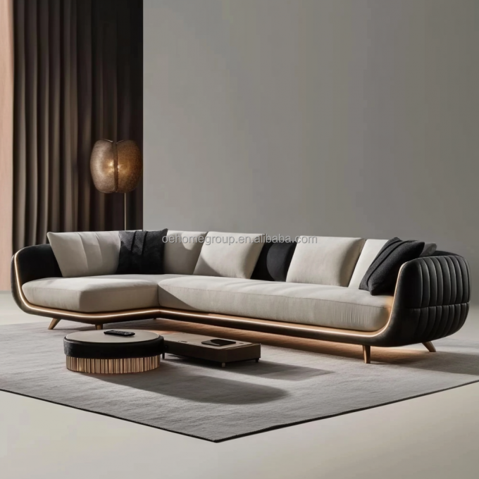 Nowoczesna sofa tapicerowana 2 i 3 osobowa, lekki luksusowy salon, kanapa wypoczynkowa, sofy, skórzana kanapa, zestaw mebli 5