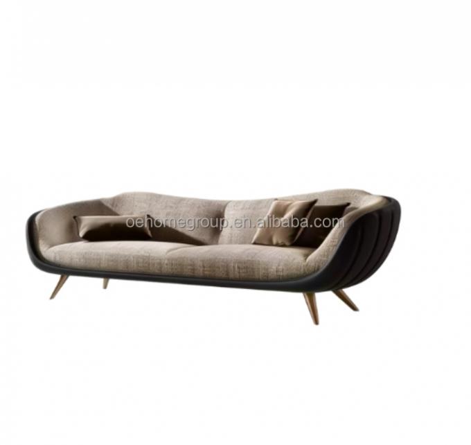 Nowoczesny zestaw sof 3-osobowych, miękka sofa do salonu, tkanina boucle, białe meble, materiał wypełniający PIANKA 2