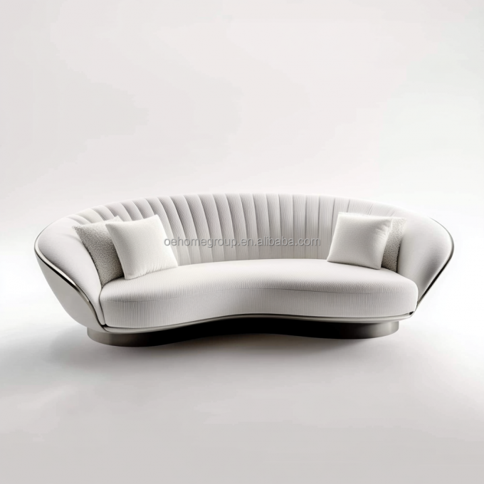 Nowoczesny design Baza z drewna orzechowego 2 leżąca luksusowa zakrzywiona sofa modułowa do pokoi hotelowych 1