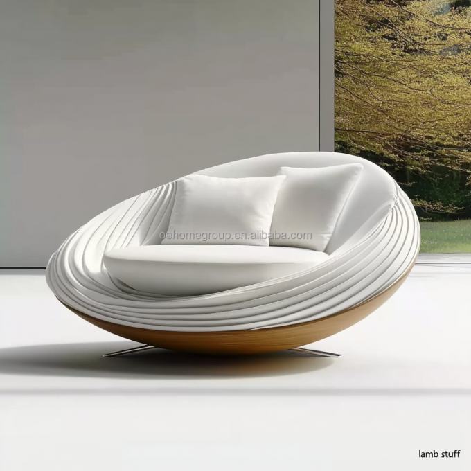 Nowoczesny design Baza z drewna orzechowego 2 leżąca luksusowa zakrzywiona sofa modułowa do pokoi hotelowych 4