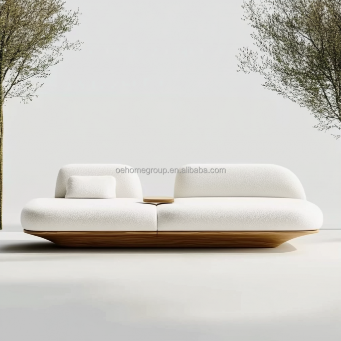 Nowoczesny design Baza z drewna orzechowego 2 leżąca luksusowa zakrzywiona sofa modułowa do pokoi hotelowych 5