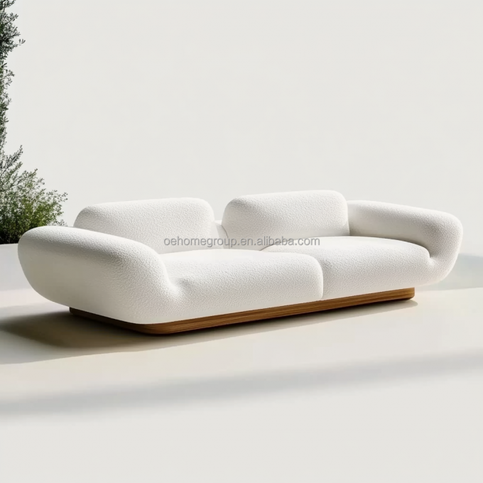 Nowoczesny design Baza z drewna orzechowego 2 leżąca luksusowa zakrzywiona sofa modułowa do pokoi hotelowych 6