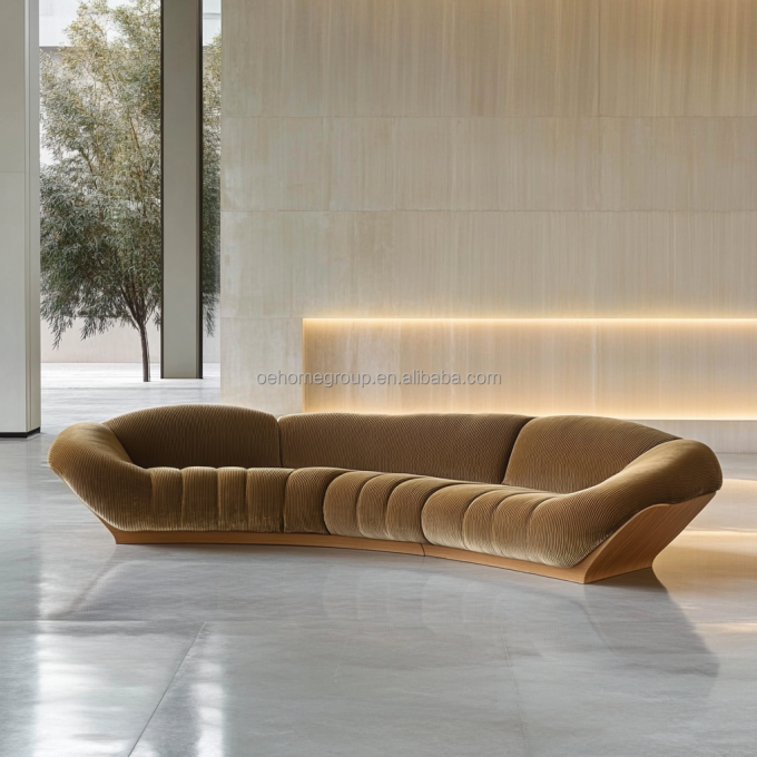 Sofa narożna w stylu aksamitnym Nowoczesny design Salon w kształcie U Hotel Light Luxury Modular combination 3