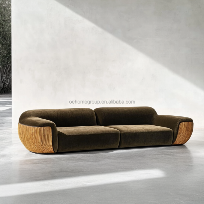 Sofa narożna w stylu aksamitnym Nowoczesny design Salon w kształcie U Hotel Light Luxury Modular combination 4