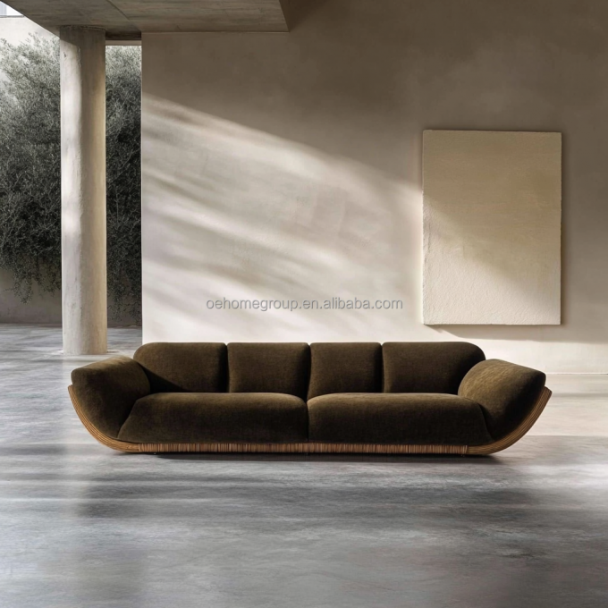 Sofa narożna w stylu aksamitnym Nowoczesny design Salon w kształcie U Hotel Light Luxury Modular combination 5