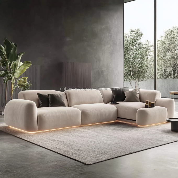 Wykrzywione modularne zęby tkaniny Dekoracja Sofa Przytulny sekcjonalny podłogi w kącie Sofa Meble nowoczesny salon 5