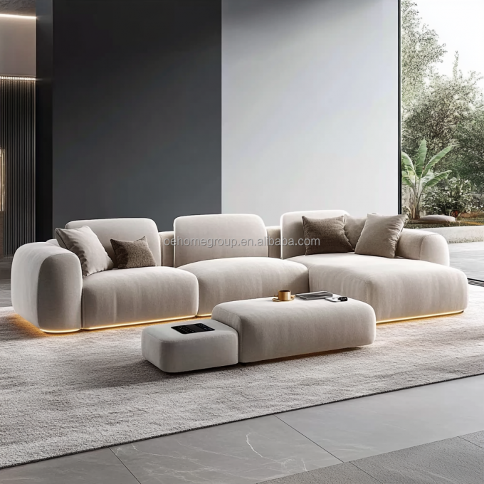 Wykrzywione modularne zęby tkaniny Dekoracja Sofa Przytulny sekcjonalny podłogi w kącie Sofa Meble nowoczesny salon 6