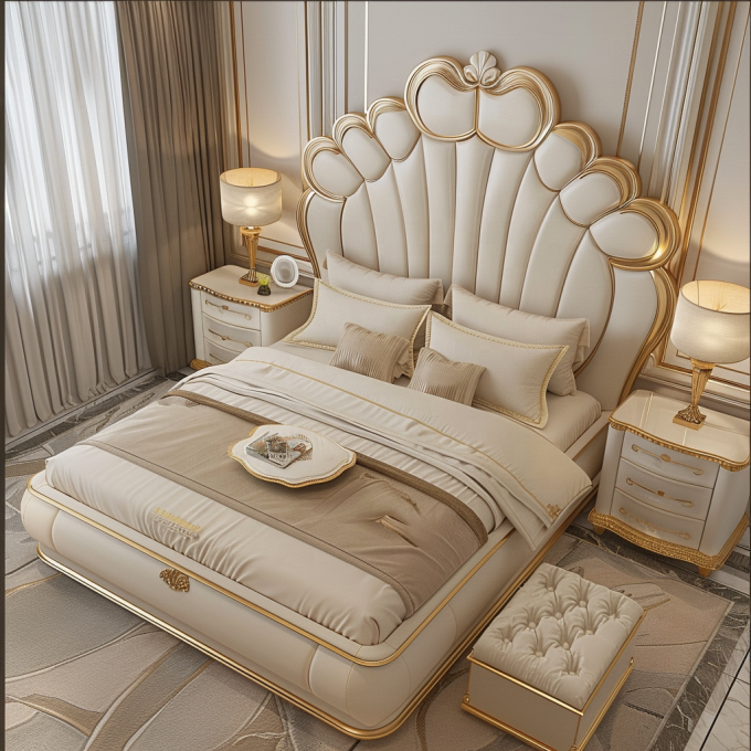 Dom meble do sypialni King Size Nowoczesny design Luksusowe łóżka dwuosobowe z dostosowanymi rozmiarami 1