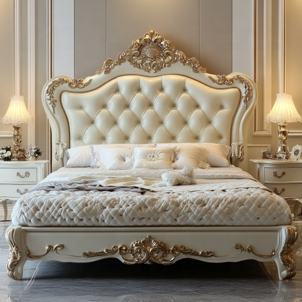 Dom meble do sypialni King Size Nowoczesny design Luksusowe łóżka dwuosobowe z dostosowanymi rozmiarami 2