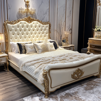 Dom meble do sypialni King Size Nowoczesny design Luksusowe łóżka dwuosobowe z dostosowanymi rozmiarami 7