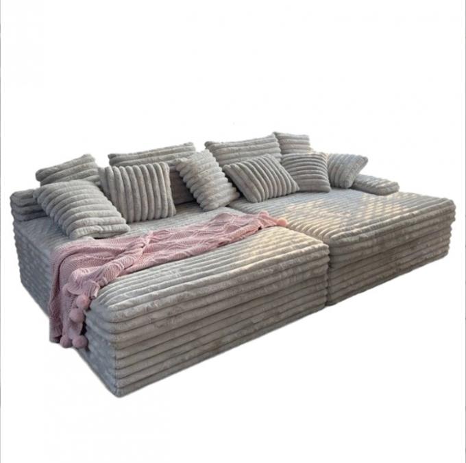 Nowoczesny zestaw wypoczynkowy z tkaniny sztruksowej, leżanka, sofa dwuosobowa, dostawa do drzwi, kino, funkcja spania, do współczesnego salonu 3