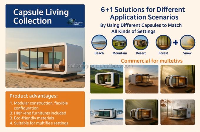 Modułowy 7 Luxury Prefab Steel Smart Tiny Space Capsule Dom Prefabrykowany Kapsuła Pokój Hotel Kapsuła Dom Na zewnątrz 1