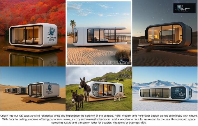 Modułowy 7 Luxury Prefab Steel Smart Tiny Space Capsule Dom Prefabrykowany Kapsuła Pokój Hotel Kapsuła Dom Na zewnątrz 12