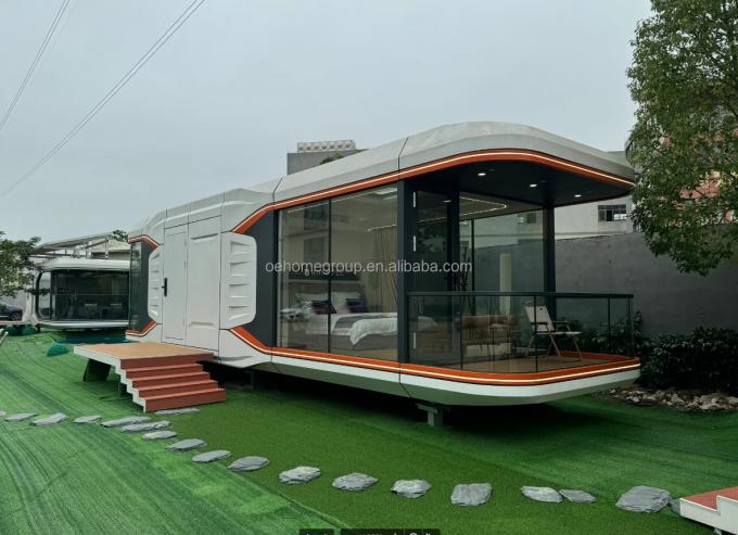 Modułowy 7 Luxury Prefab Steel Smart Tiny Space Capsule Dom Prefabrykowany Kapsuła Pokój Hotel Kapsuła Dom Na zewnątrz 18