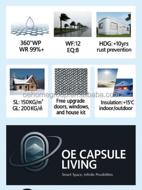 Modułowy 7 Luxury Prefab Steel Smart Tiny Space Capsule Dom Prefabrykowany Kapsuła Pokój Hotel Kapsuła Dom Na zewnątrz 28