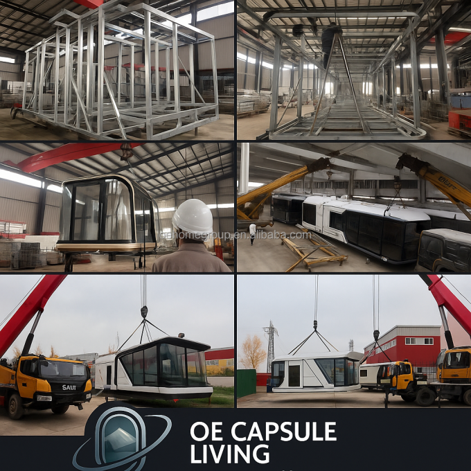 Modułowy 7 Luxury Prefab Steel Smart Tiny Space Capsule Dom Prefabrykowany Kapsuła Pokój Hotel Kapsuła Dom Na zewnątrz 30