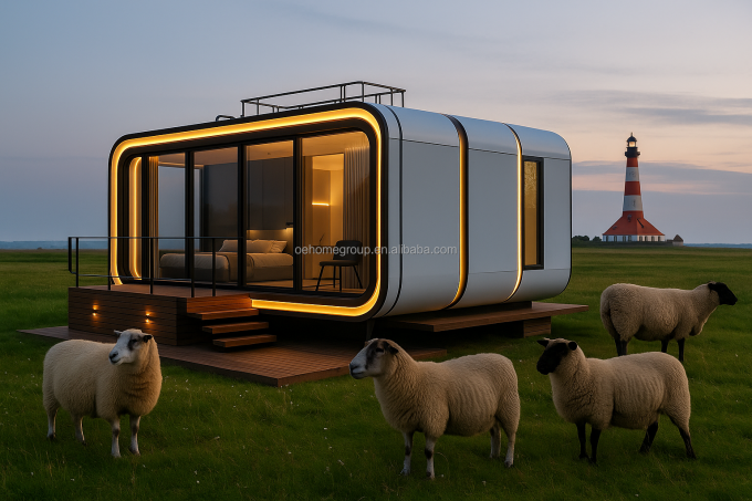 Modułowy 7 Luxury Prefab Steel Smart Tiny Space Capsule Dom Prefabrykowany Kapsuła Pokój Hotel Kapsuła Dom Na zewnątrz 2