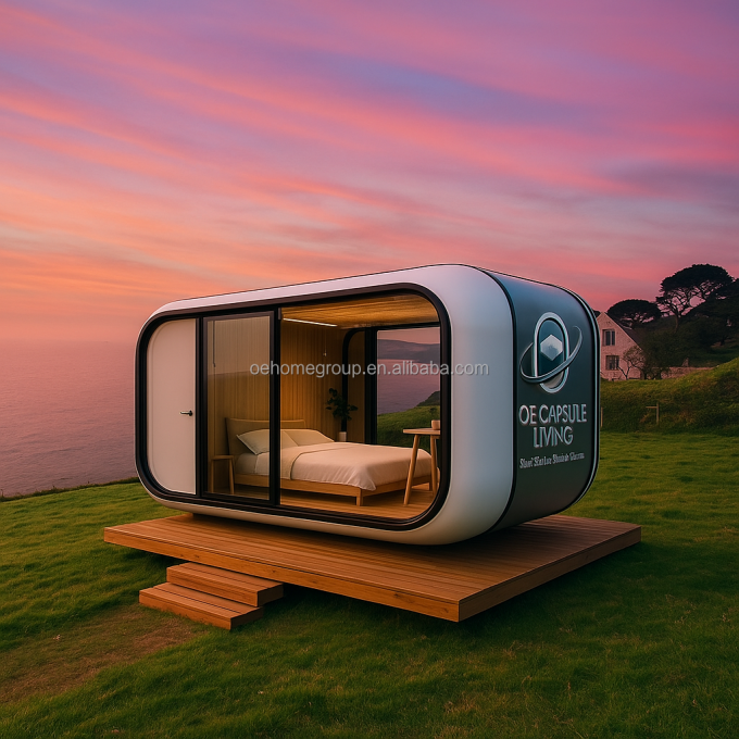 Modułowy 7 Luxury Prefab Steel Smart Tiny Space Capsule Dom Prefabrykowany Kapsuła Pokój Hotel Kapsuła Dom Na zewnątrz 4