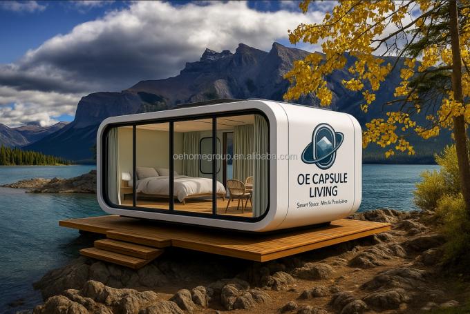 Prefabrykowane 40 Fthotel Modular Steel Space Capsule House Mobilne domy kontenerowe z toaletą dla 5 osób sypialnia 7