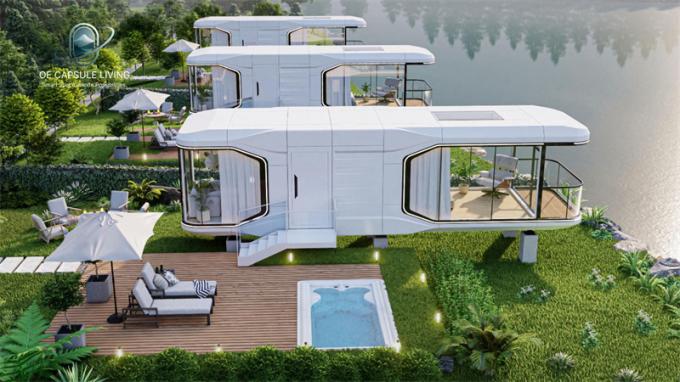Luksusowa sypialnia salon nowoczesny prefabrykowany inteligentny mały modułowy kontener kapsuła dom hotel 1