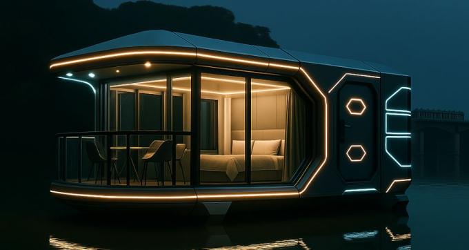 Luksusowa sypialnia salon nowoczesny prefabrykowany inteligentny mały modułowy kontener kapsuła dom hotel 9