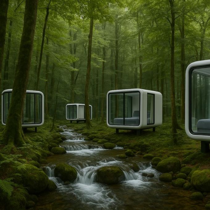 Luksusowa sypialnia salon nowoczesny prefabrykowany inteligentny mały modułowy kontener kapsuła dom hotel 15