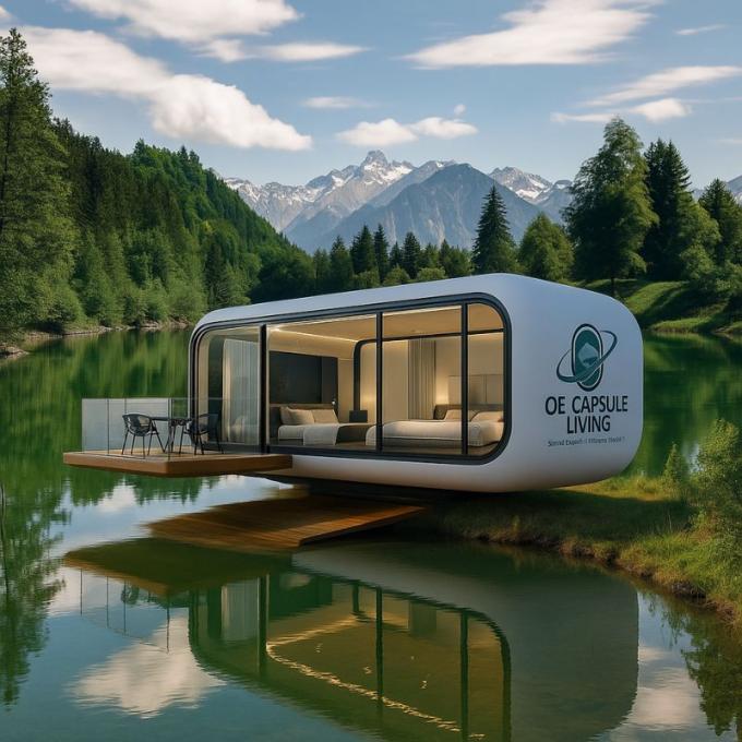 Luksusowa sypialnia salon nowoczesny prefabrykowany inteligentny mały modułowy kontener kapsuła dom hotel 18