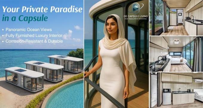 Luksusowa sypialnia salon nowoczesny prefabrykowany inteligentny mały modułowy kontener kapsuła dom hotel 24