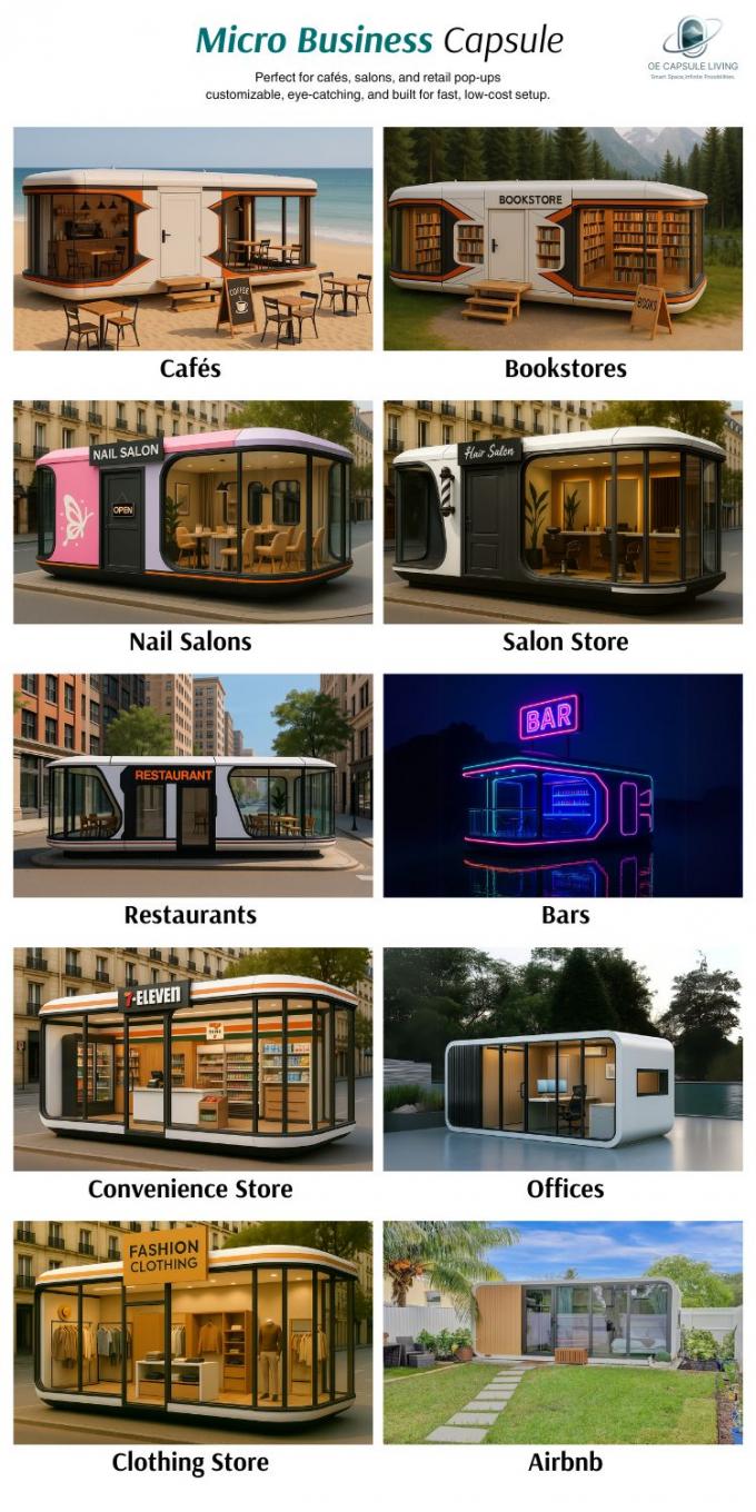 Luksusowa sypialnia salon nowoczesny prefabrykowany inteligentny mały modułowy kontener kapsuła dom hotel 23
