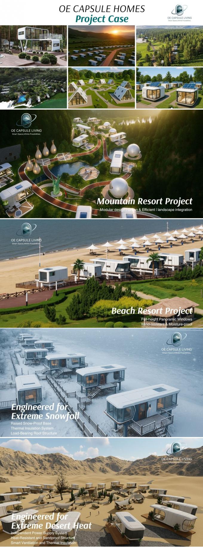 Luksusowa sypialnia salon nowoczesny prefabrykowany inteligentny mały modułowy kontener kapsuła dom hotel 25