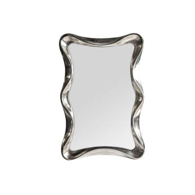 Wave Shape Wall Mounted Make-up Mirror Zwiększacz srebrny łazienka