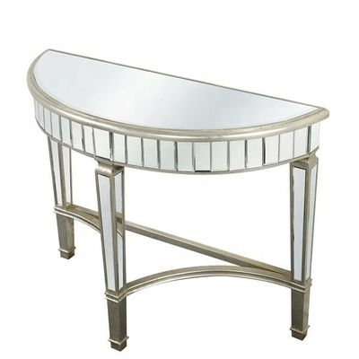 Starożytne srebrne lustrzane meble Demilune Console Table Custom