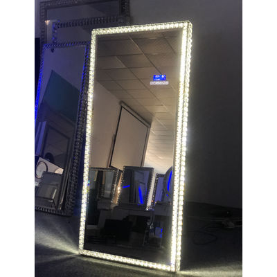 Led Light Up pełna długość lustro podłogowe do sypialni salon kryształy próżności