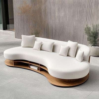 Włoska sofa aksamitna tkanina wypoczynkowa z zakrzywioną kanapą nowoczesny jedyny salon Sofa dla nowoczesnego salonu