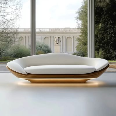 Nowoczesny design Baza z drewna orzechowego 2 leżąca luksusowa zakrzywiona sofa modułowa do pokoi hotelowych