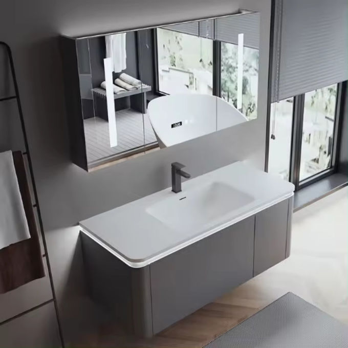 Zamontowany na ścianie szafki łazienkowej 60 Inch Vanity Single zlew 0